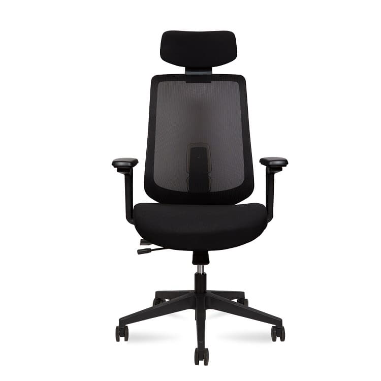 Кресло офисное Norden MILLER LF2452A (черный пластик / чераня ткань / черная сетка)