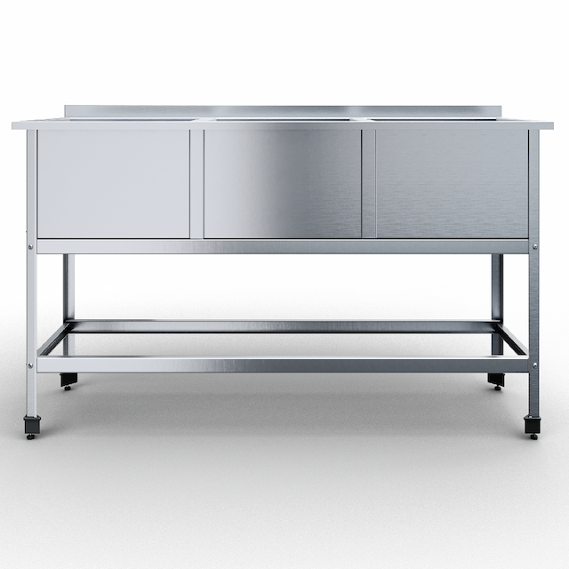 Ванна моечная сварная 3 емкости Rada ВМСВПЧ-3-20/7,3/8,5