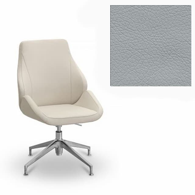 Кресло посетителя Юнитекс Мелоди экокожа премиум светло-серая CN1132